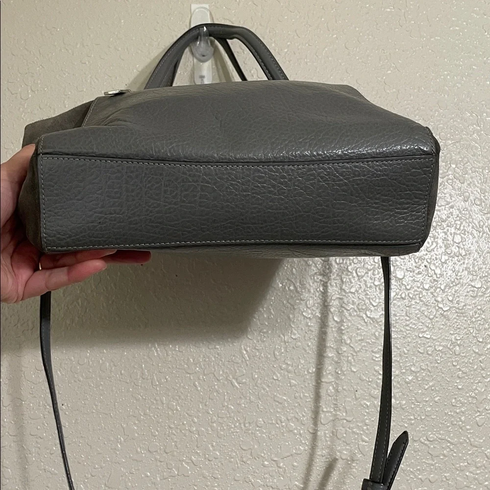 Coach Gray Leather and Suede Satchel - Picture 5 of 10